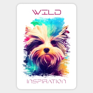 Yorkshire Terrier Dog Wild Nature Animal Colors Art Painting Magnet